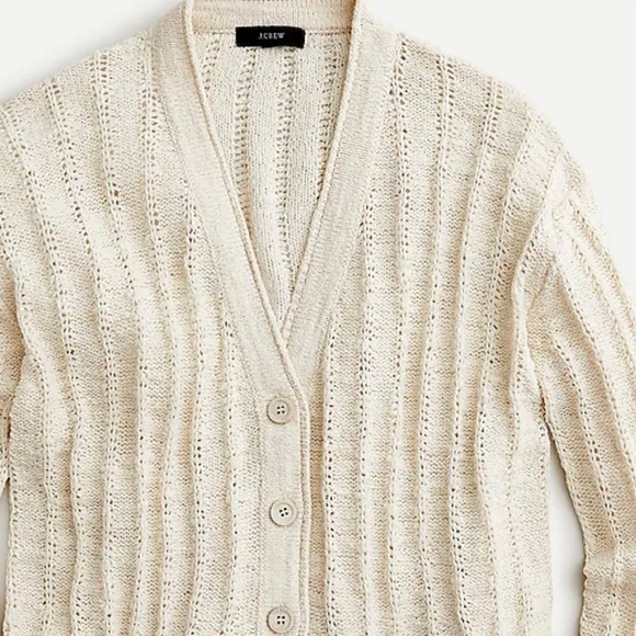 J.Crew V-neck cardigan sweater -Cream -Medium - Picture 9 of 11